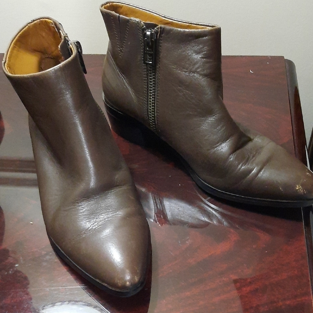 Coach Brown Leather Ankle Booties